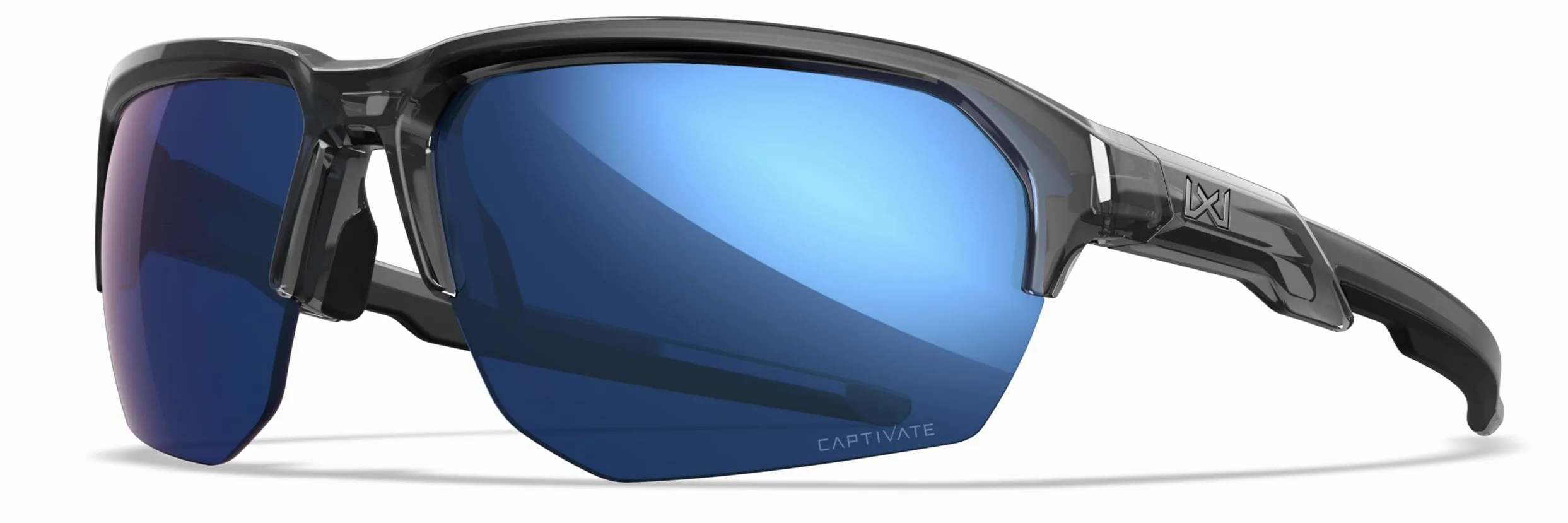 Wiley X JAKL Captivate polaryzacyjne okulary przeciwsłoneczne, okulary ochronne dla mężczyzn i kobiet, ochrona oczu UV do fotografowania i na zewnątrz, błyszczące, kryształowo-szare oprawki