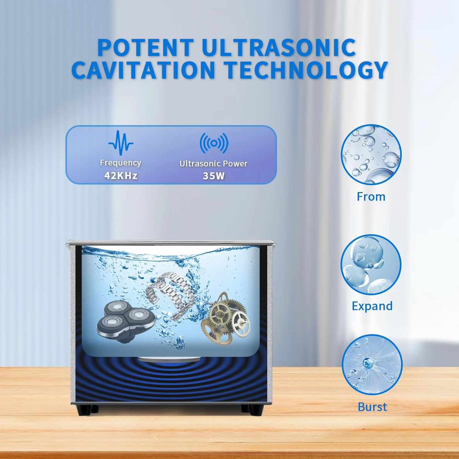 Ultradźwiękowa myjka ultradźwiękowa, 900 ml, ultradźwiękowa maszyna do kawitacji sonicznej z cyfrowym timerem do czyszczenia, biżuterii, części, narzędzi dentystycznych, laboratorium, okularów