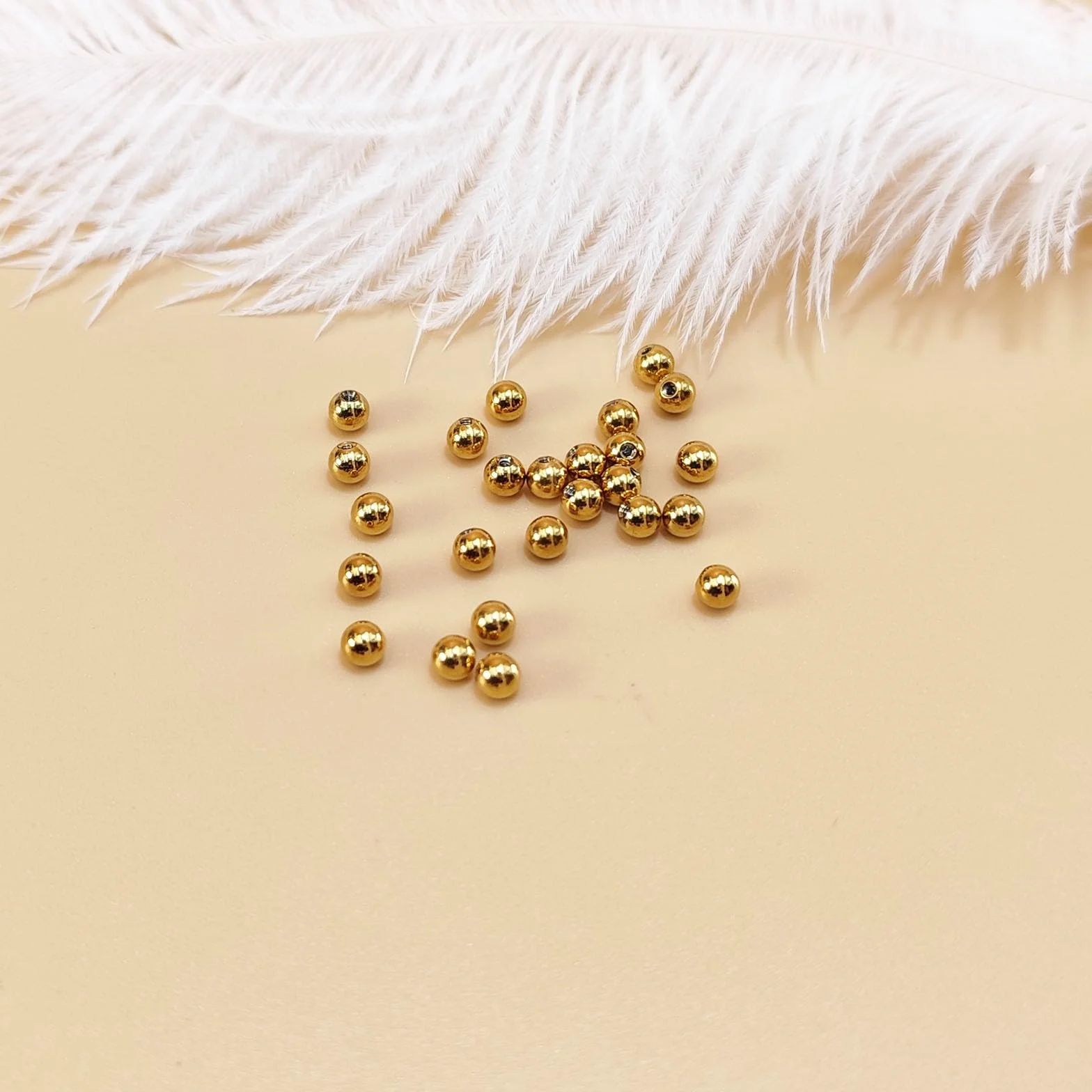 Złota kulka zamienna do piercingu 16G 14G 3/4/5/6 mm stal chirurgiczna