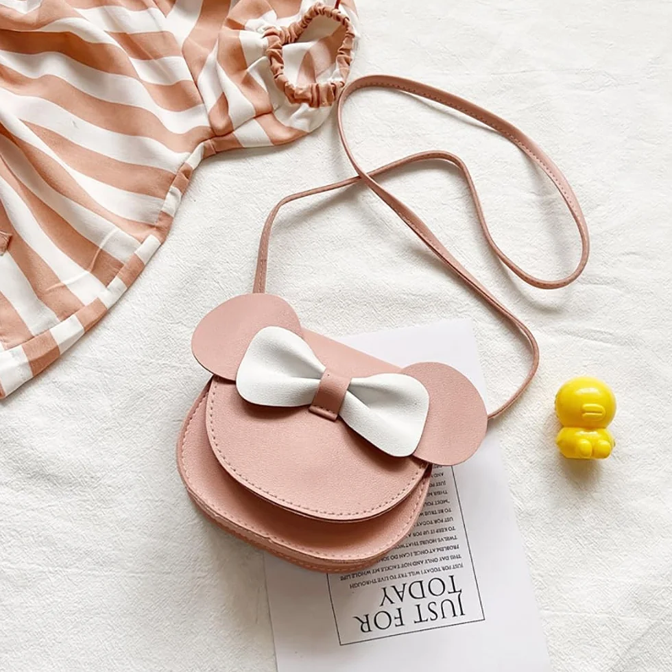 Shirene Mała Myszka Kokarda Kokarda Crossbody, Mała Dziewczynka Torebka Na Ramię Kokarda Klapka Mini Magnetyczna Klapka Torba Regulowany Pasek Torba Na Ramię Dla Dziewczyn Dzieci Maluch Nastolat