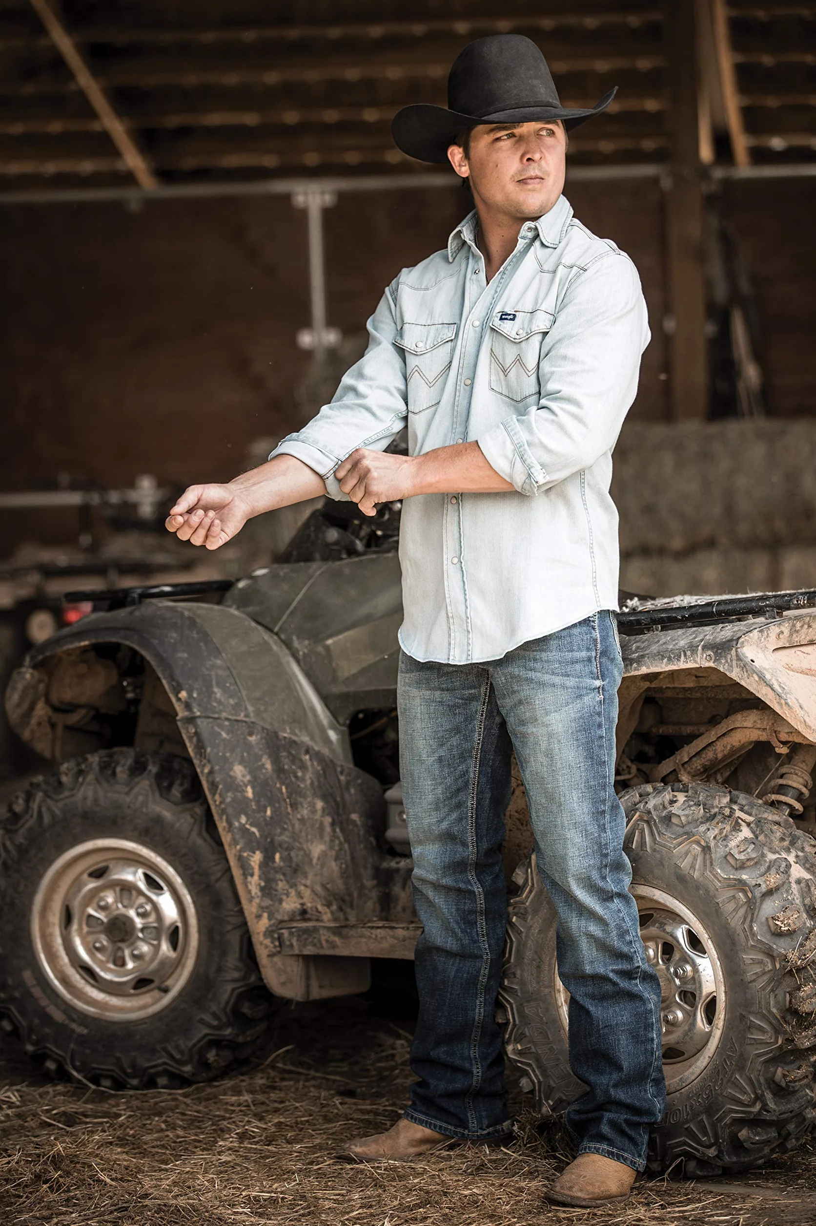 Wrangler Cowboy Cut Western z długim rękawem Snap koszula robocza prane wykończenie Mężczyźni