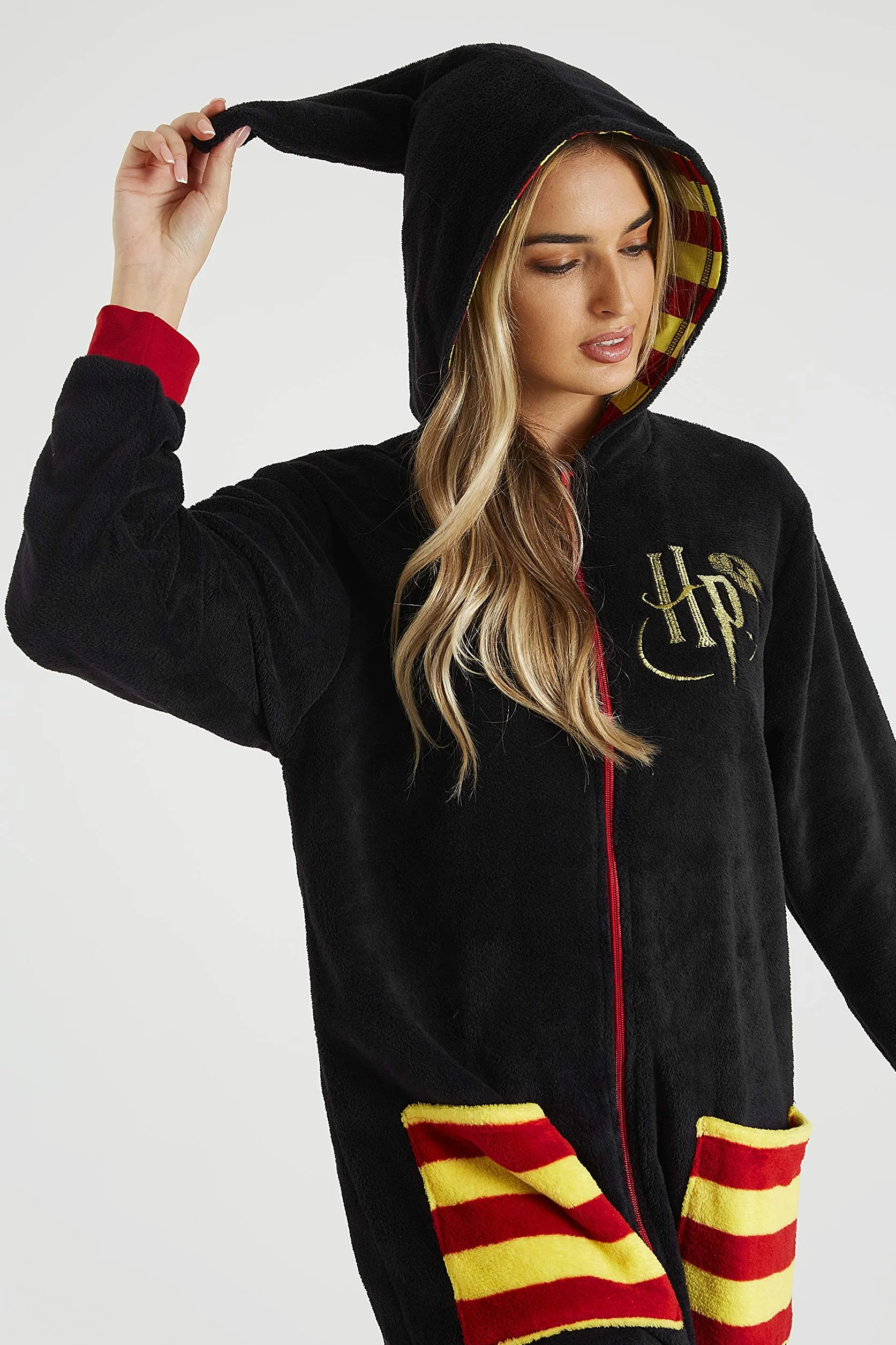 Harry Potter Jednoczęściowy kombinezon dla kobiet, dorosły polar z kapturem S-XL, prezenty unisex
