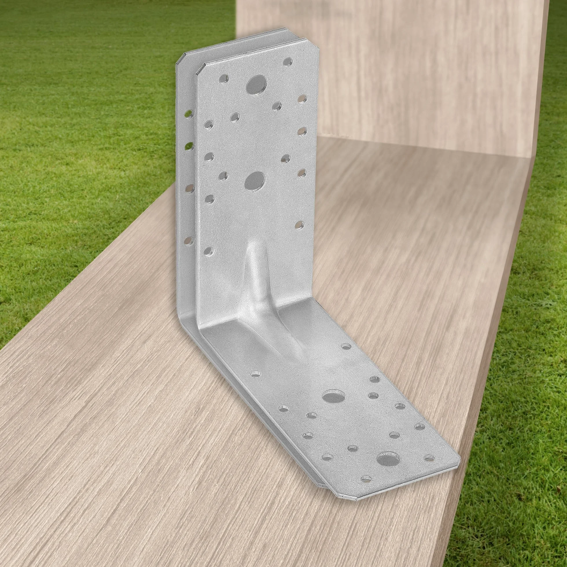 KOTARBAU® 12 szt. Kątownik Ciesielski - Łącznik Budowlany - 150 x 150 x 65 mm - Stal ocynkowana - z Przetłoczeniem - Nierdzewny