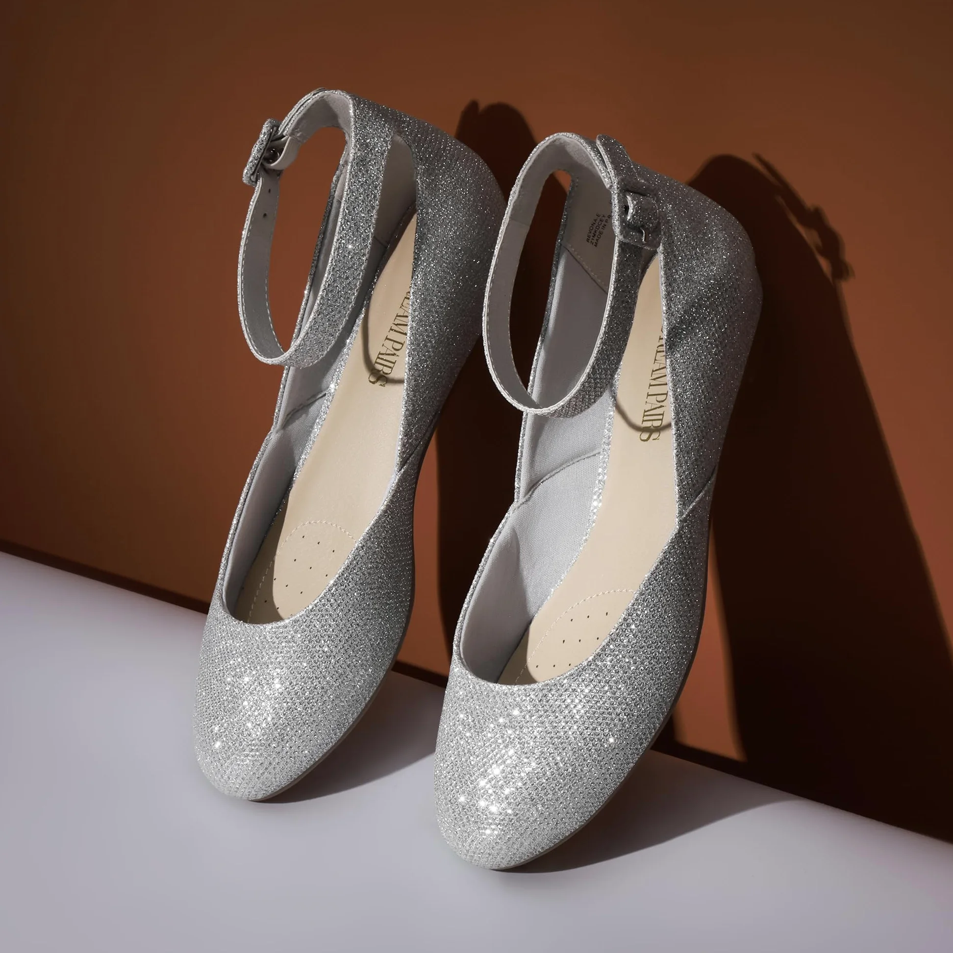 DREAM PAIRS Baleriny damskie baleriny z paskiem, baleriny damskie, eleganckie płaskie buty REVONA-E