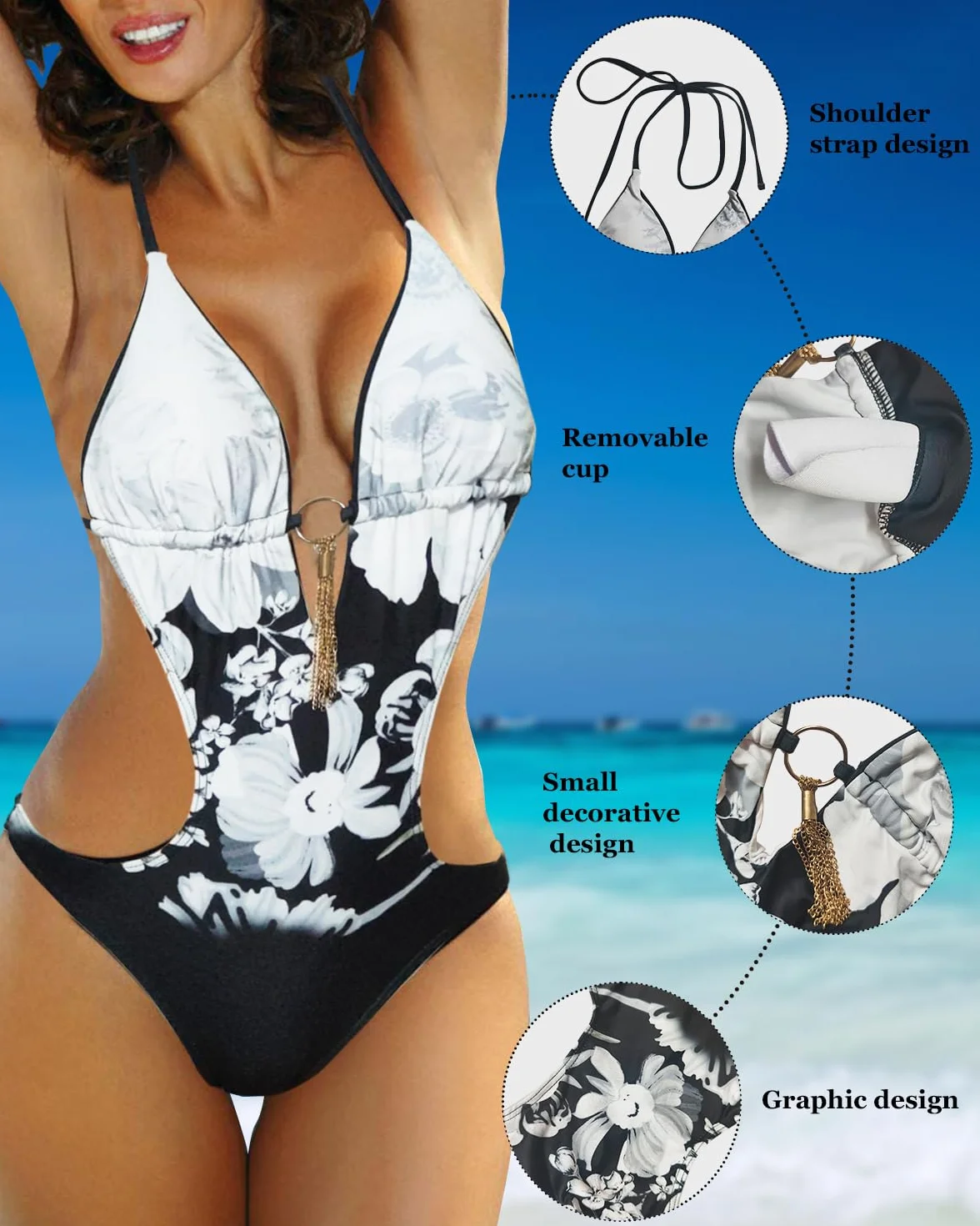 JFAN Trikini damskie strój kąpielowy push-up plaża basen