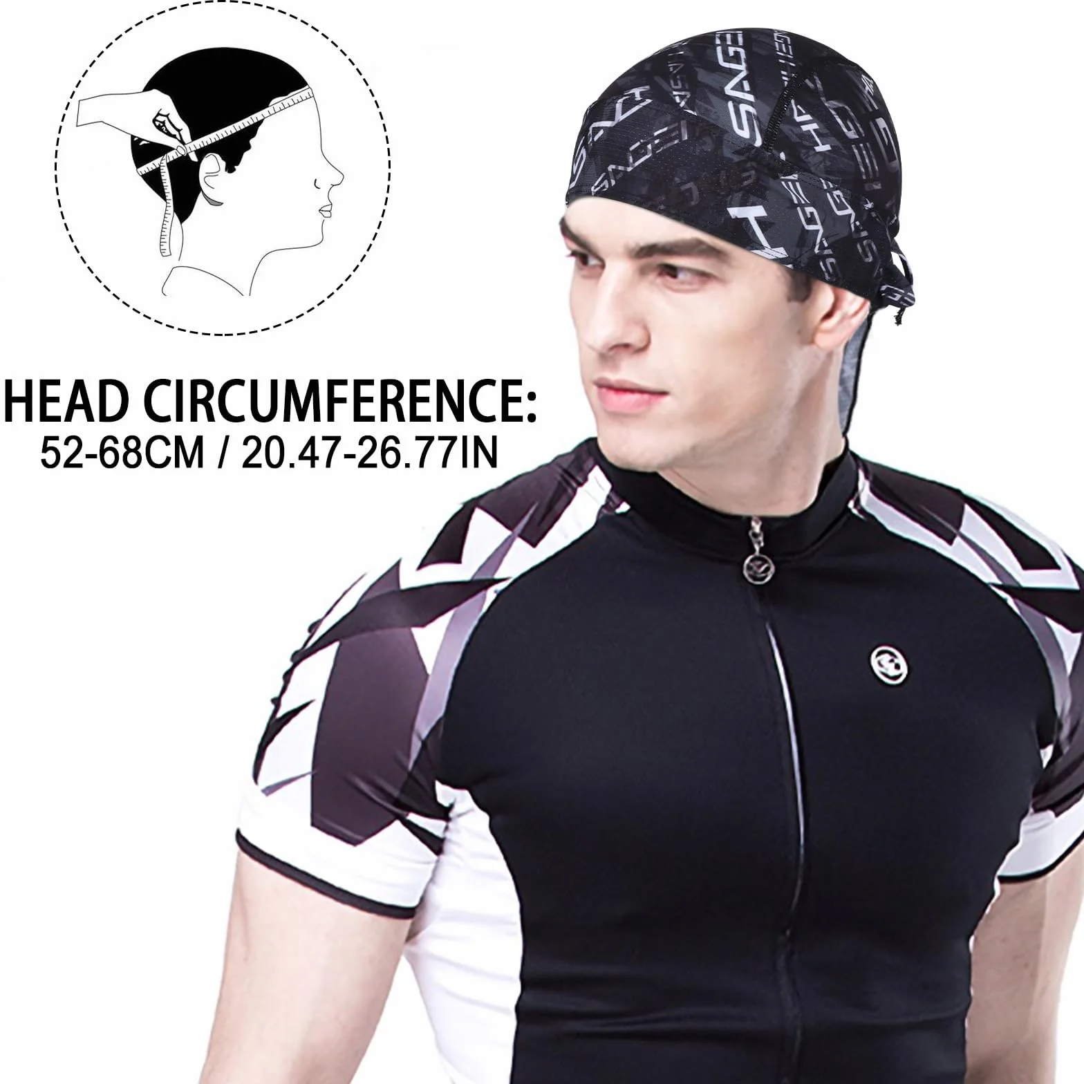 HASAGEI Sportowa czapka bandana Duragag, chusta na głowę, na rower, oddychająca, wchłania pot