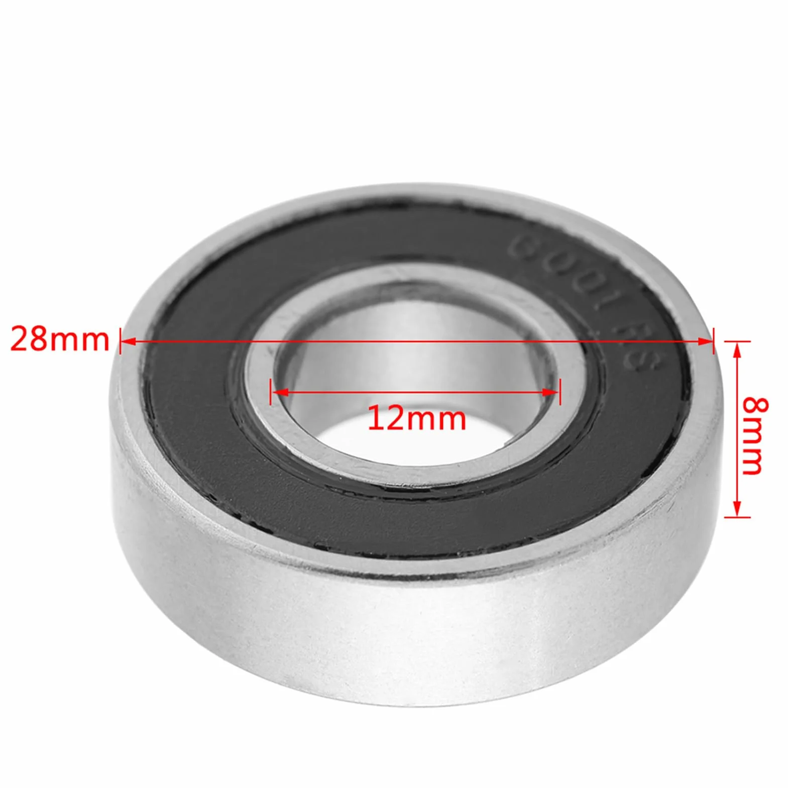 10 szt. 6001-2RS łożyska kulkowe z głębokim rowkiem, gumowe, uszczelnione, 12 x 28 x 8 mm
