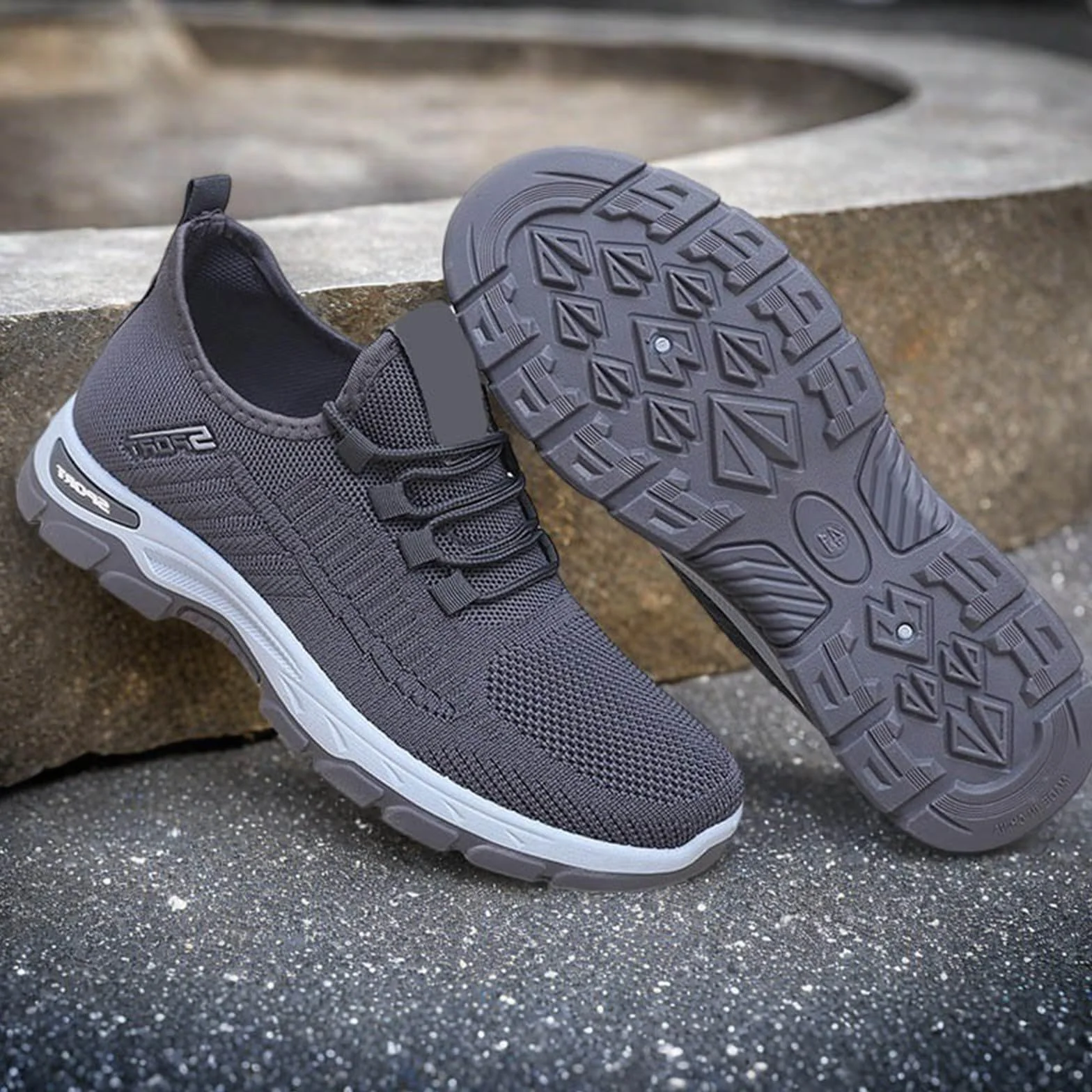 Męskie wsuwane buty sportowe - letnie lekkie oddychające trampki z siateczki szerokie dopasowanie buty do chodzenia na co dzień, wygodne buty treningowe na świeżym powietrzu jogging buty treningowe