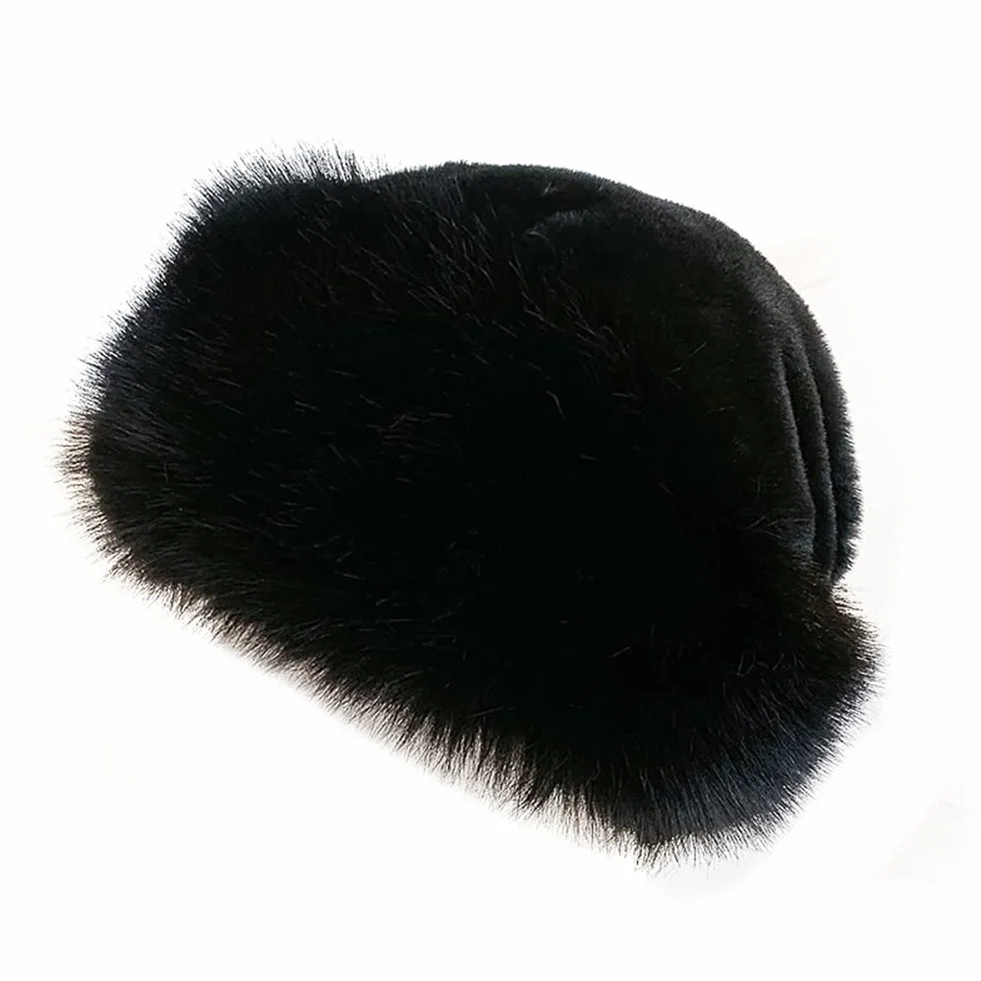 Damska czapka futrzana ze sztucznego futra zimowa beanie
