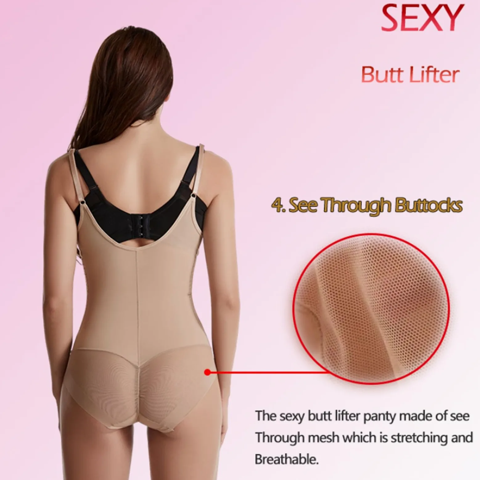 MOCHAMIK Bielizna wyszczuplająca, bielizna modelująca Push Up Seksowne bezszwowe body gorsetują talię Butt Lifter Body wyszczuplają brzuch