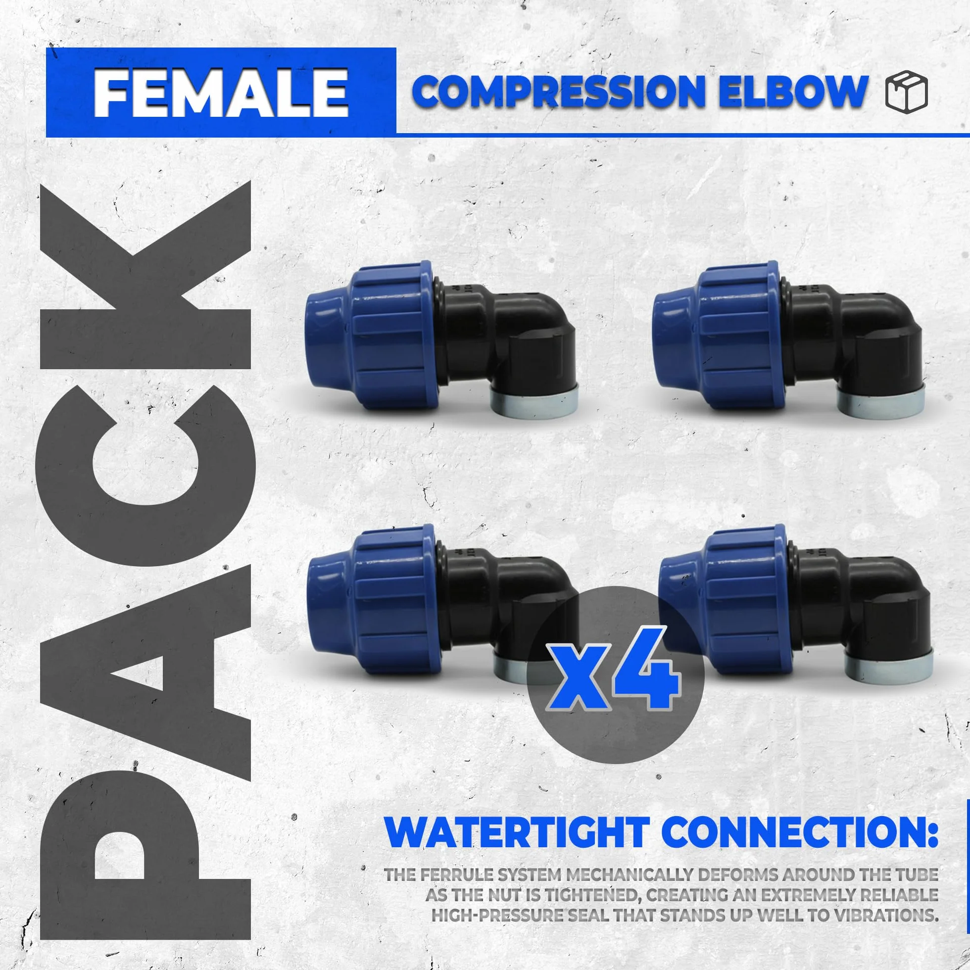 DOJA Barcelona Złącze kolankowe MDPE żeńskie 90º - opakowanie 4-20x1/2" - część hydrauliczna do węża do wody pitnej, szybki montaż, wytrzymały, idealny system nawadniania ogrodowego i kompresyjnego