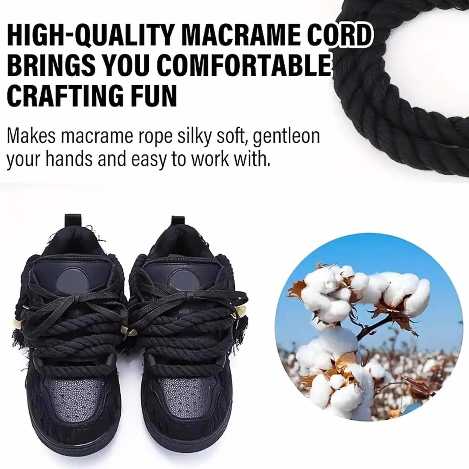 2 pary sznurowadeł typu Rope Laces, grube sznurowadła do Air Force 1, kolor czarny i różowy, okrągłe sznurowadła 12mm, Shoe Laces, grube sznurowadła do trampek, butów do biegania, butów