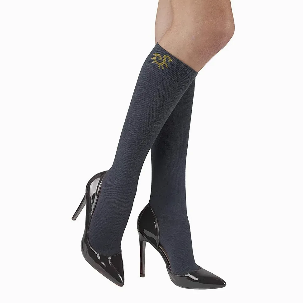 SOLIDEA Unisex Gambalety Skarpety For You Merinos Klasyczny Kompresja Stopniowa 18/24 mmHg, Szary, M