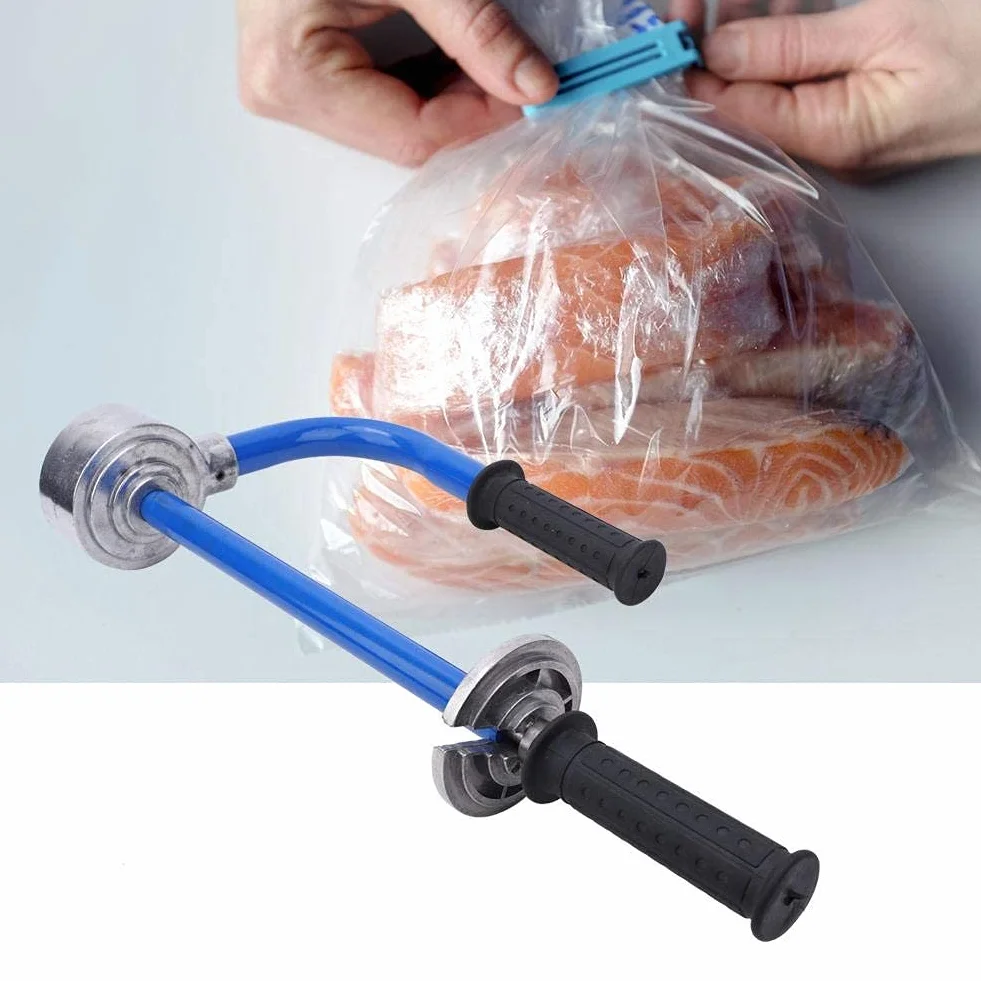 Dozownik folii stretch, regulowany zakres folii, 30 - 50 cm, ręczne opakowanie, wrapper ze stali węglowej (niebieski)