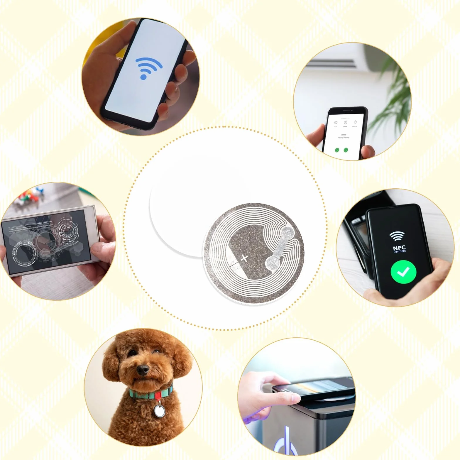 50 szt. kart NFC - puste monety wielokrotnego zapisywania znaczników NFC, NTAG215, karta PCW, chip do wizytówki, 504 bajtów, puste, łatwe i wygodne, programowalne, kompatybilne ze wszystkimi