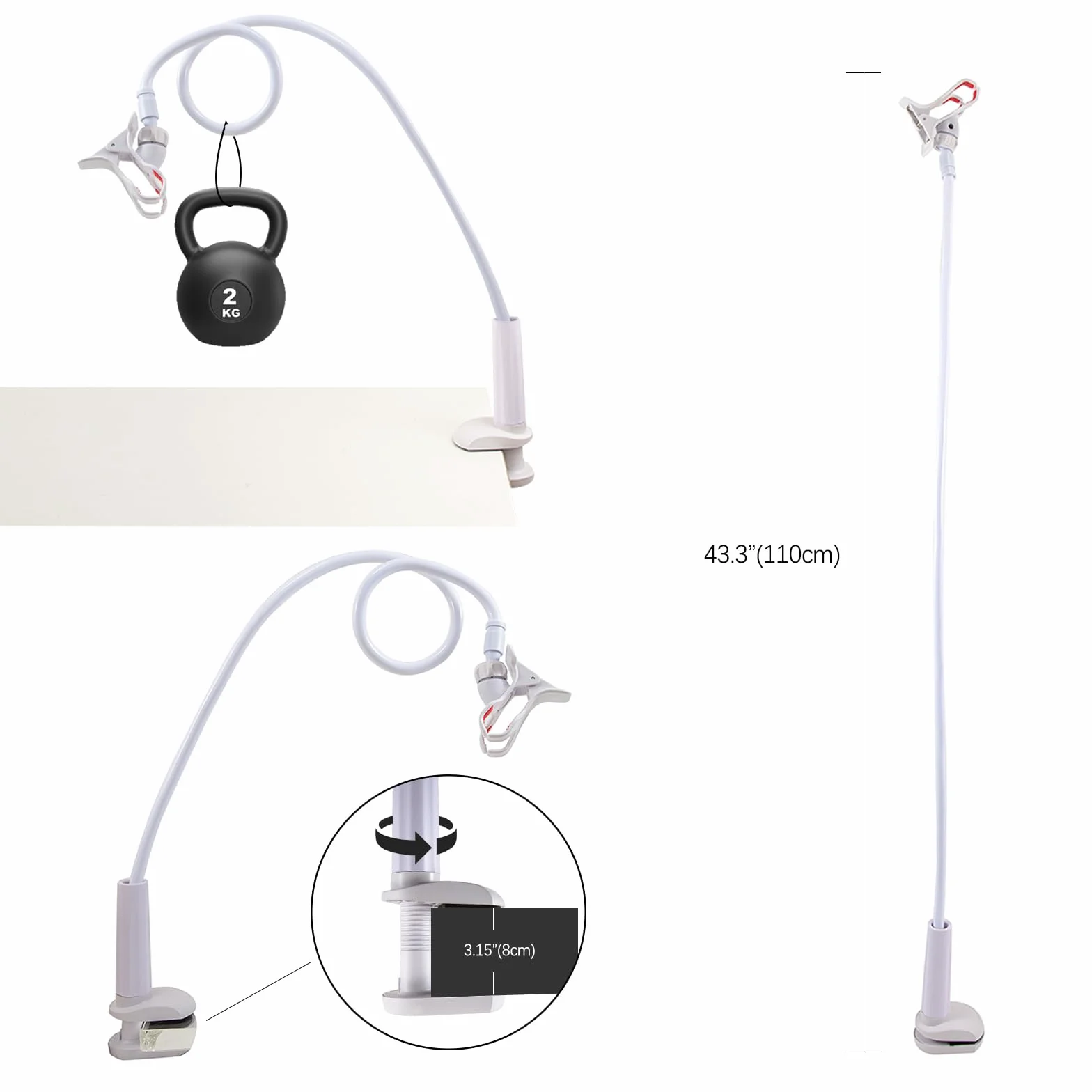 CPAP CPAP podnośnik i wspornik węża, uchwyt na wąż, wieszak na wąż, do zapobiegania wyciekom i plątaniu się węża CPAP, elastyczny, aby dopasować się do każdego pomieszczenia, regulowany i wytrzymały