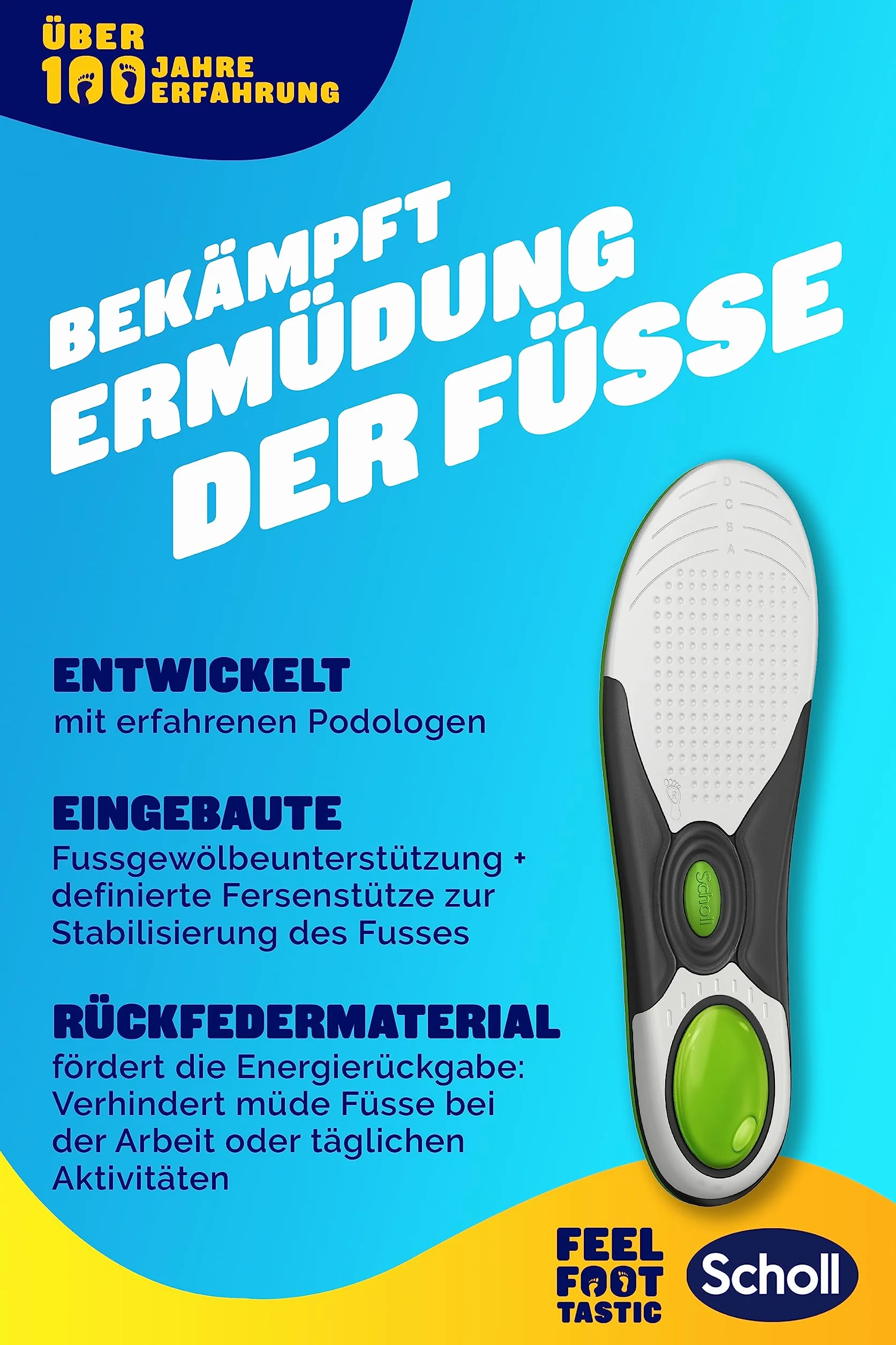 Scholl Komfortowe wkładki LiquiFlex Everyday L, więcej wyściółki dzięki piance Memory Foam i wsparciu łuku stopy, 1 x 2 sztuki