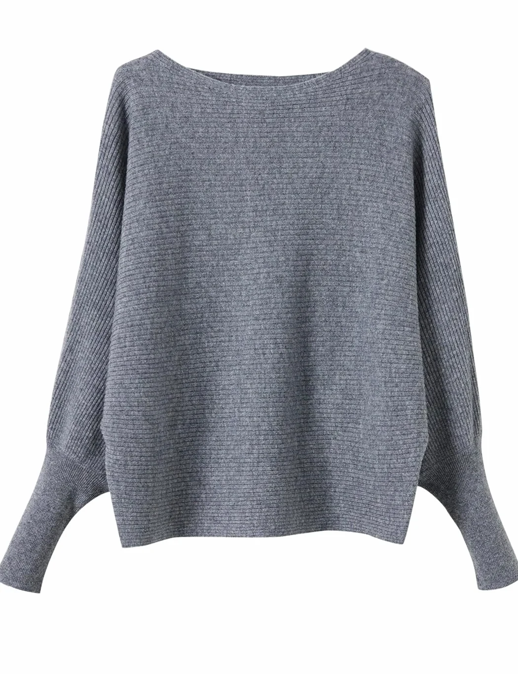 Disimlarl Damski sweter oversize z wełny merynosów, ciepły sweter z łódką, długi rękaw, dzianinowy sweter
