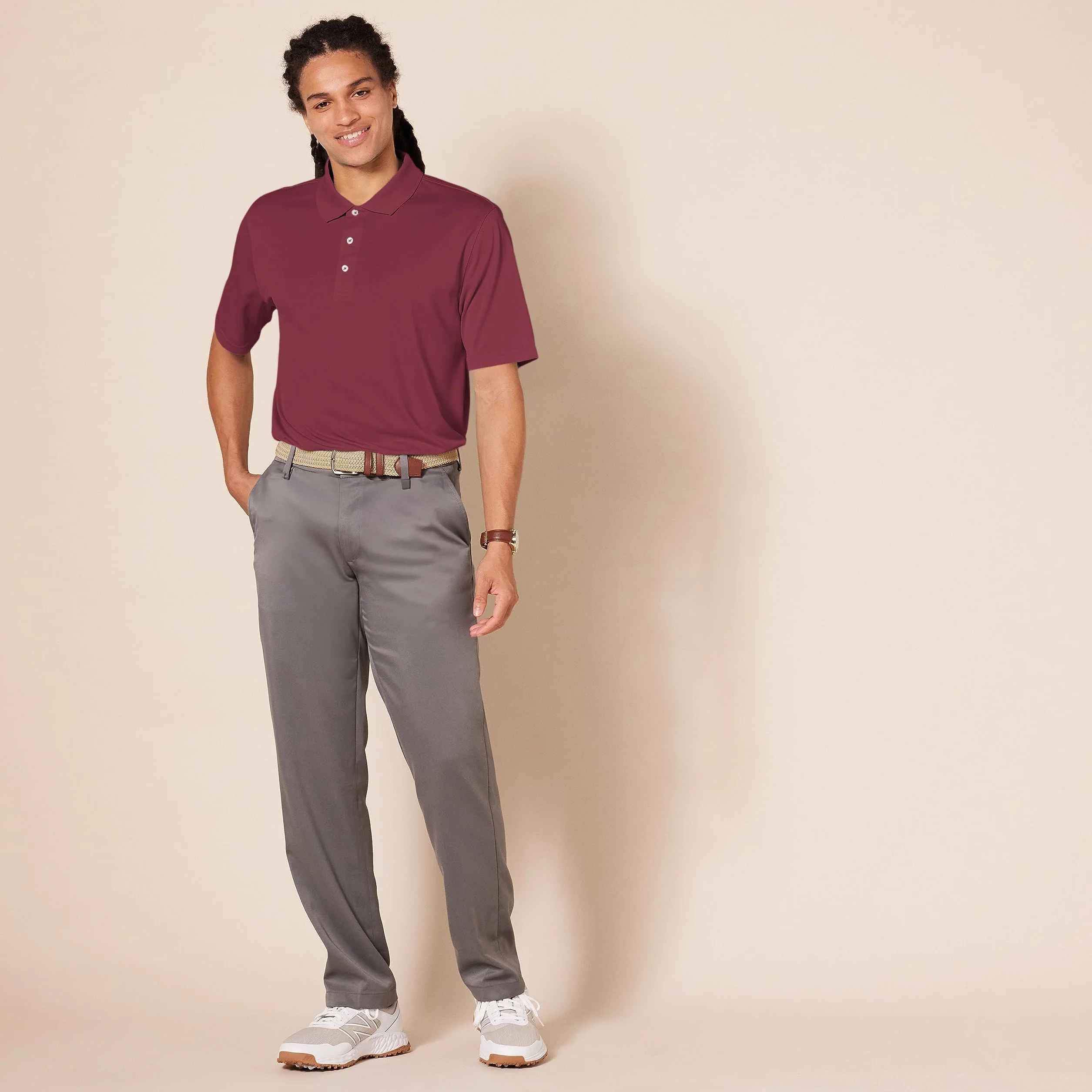 Amazon Essentials Men's Szybkoschnąca koszulka polo do golfa regular fit